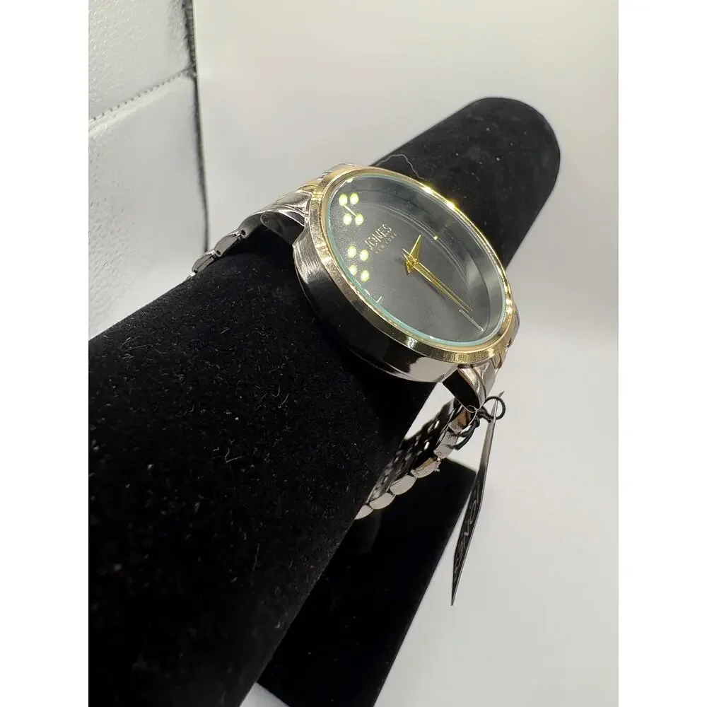 Jones New York Watch Black Dial Two-Tone Bracelet Nwt Style 9775S Silver